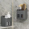 Bathroom Shelf Makeup Storage Organizer No Drill Toiletries Shelves Wall Mount Comb Skin Care Product Rack Bathroom Accessories 2