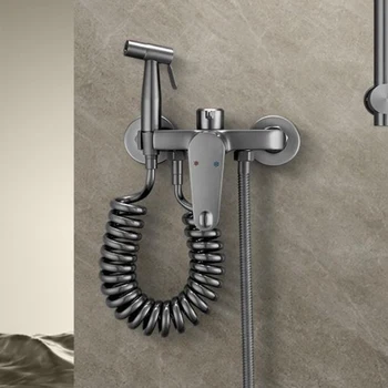 ก๊อกน้ำฝักบัวติดผนังทองเหลืองพร้อมหัวฉีดแบบพ่น, ก๊อกน้ำสามทางแบบติดตั้งบนอ่าง, ก๊อกน้ำผสมน้ำร้อนน้ำเย็นพร้อมวาล์วผสมน้ำร้อนน้ำเย็นขนาด G1/2 นิ้ว 1