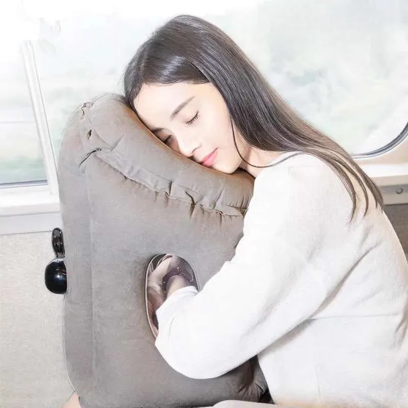 Inflatable Travel Air Pillow For Sleeping Avoid Neck Shoulder Pain Support Head Lumbar Rest Nap Headrest Airplane Car Office