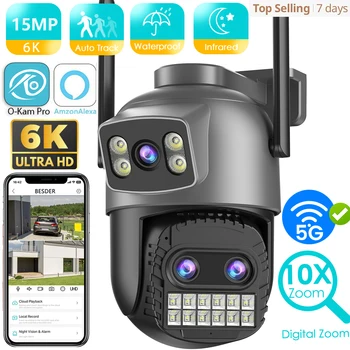 15MP Wifi IP Camera PTZ Outdoor Dual Screen 10X Digital Zoom 4K Human Detection 10MP Security Camera Surveillance O-Kam Pro APP 1