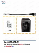  Car Radio Connector 4 Pin USB Cable Wiring Harness Socket Adapter Android Head Unit Accessories for Mazda 