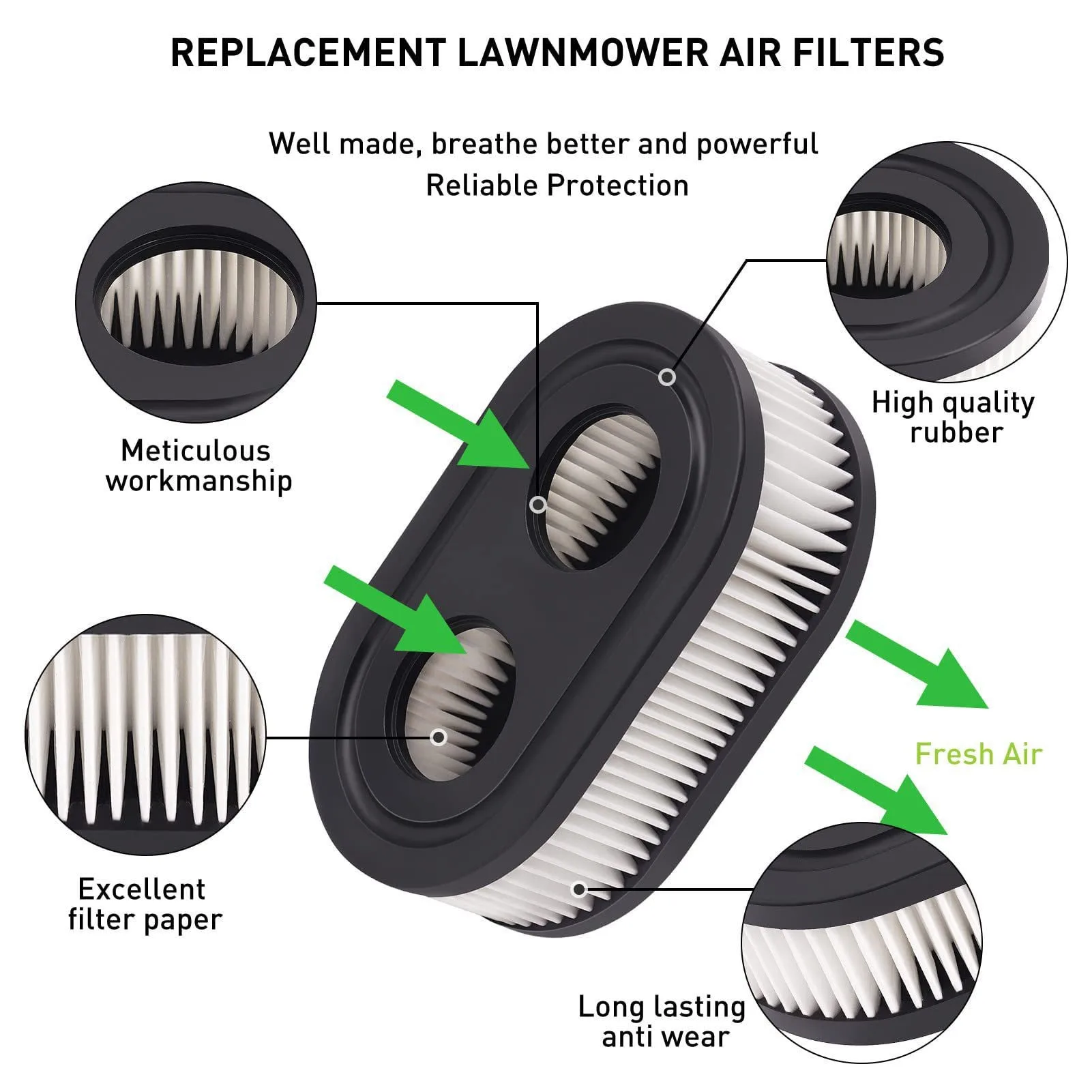 1pc/2pcs/4pcs Air Filter 593260 798452 334404 Lawn Mower Replacement Filters For 4247 5432 5432k 09P702 500EX Series Engine air filters