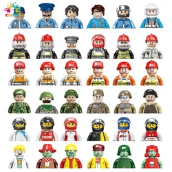 Mini figurines d'action Disney City, blocs de construction, pompier, jeu de briques de Pirate, jouets éducatifs pour enfants, cadeaux d'anniversaire 