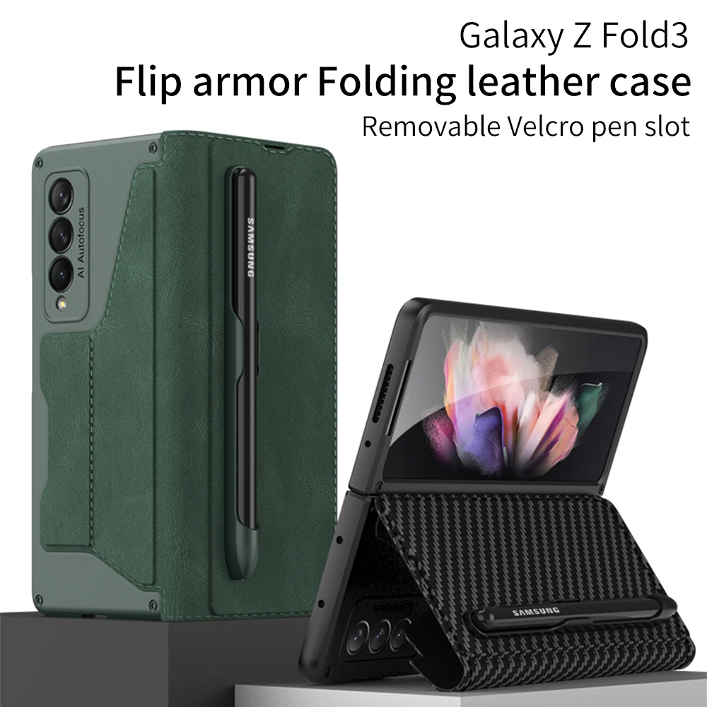 

ZSHOW Flip Case for Samsung Z Fold 3 Flip Folding Leather Case Skin-Friendly Touch Full Body Protection Drop-resistant