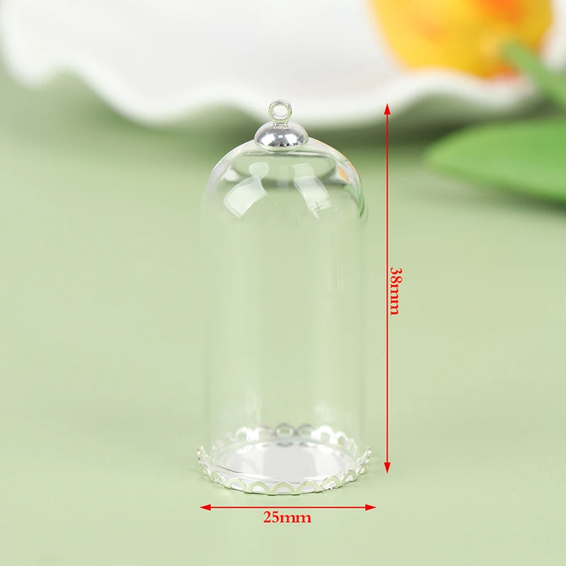 1pc hot Round Ellipse Dust Bell Cover Plastic/glass Display Box Figurine  Miniature Craft Decor