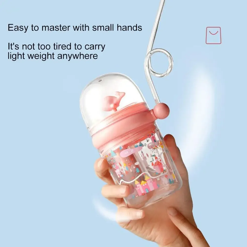 Kids Funny Whale Water Spray Drinking Cup Cartoon Feeding Bottles with Straws Portable Children Cups Drinkware Cup Water 260ml water bottle,drinking cup,water cup,feeding cup