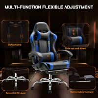 JHK Ergonomic Racing Gaming Chair Adjustable Swivel PU Leather with Headrest and Lumbar Support For Office Computer Living Room - Image 4