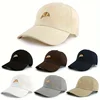 Adjustable Breathable Cotton Baseball Cap - Versatile Embroidered Croissant Pattern Dad Hat with Sunshade for Outdoor Sports 3