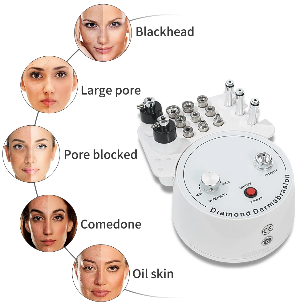 Microdermabrasion Exfoliation Diamond Microdermabrasion Machine Facial 3 in 1 Professional Exfoliation Blackhead Removal Acne Clearn Anti Aging Skincare Tool