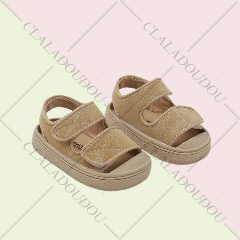 Girl's Summer Soft Closed-Toe Sandals Solid Outdoor Casual Sandals For 0-3years Toddler Boys Baby Beach Sandals 12-16cm kids shoes,kids sandals,baby sandals,sandals and clogs