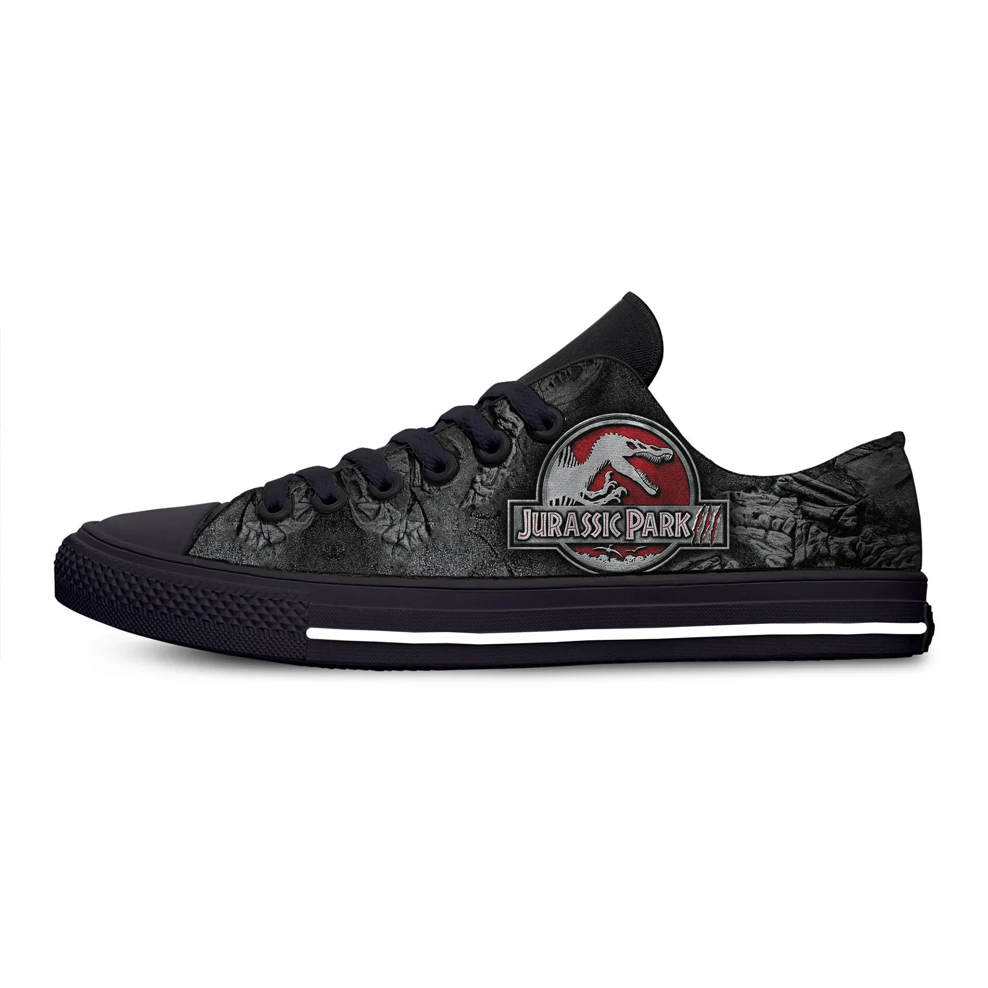 Hot Jurassic Park Movie Dinosaur Anime Cartoon Funny Casual Cloth Shoes Men Women Classic Sneakers Low Top Casual Board Shoes
