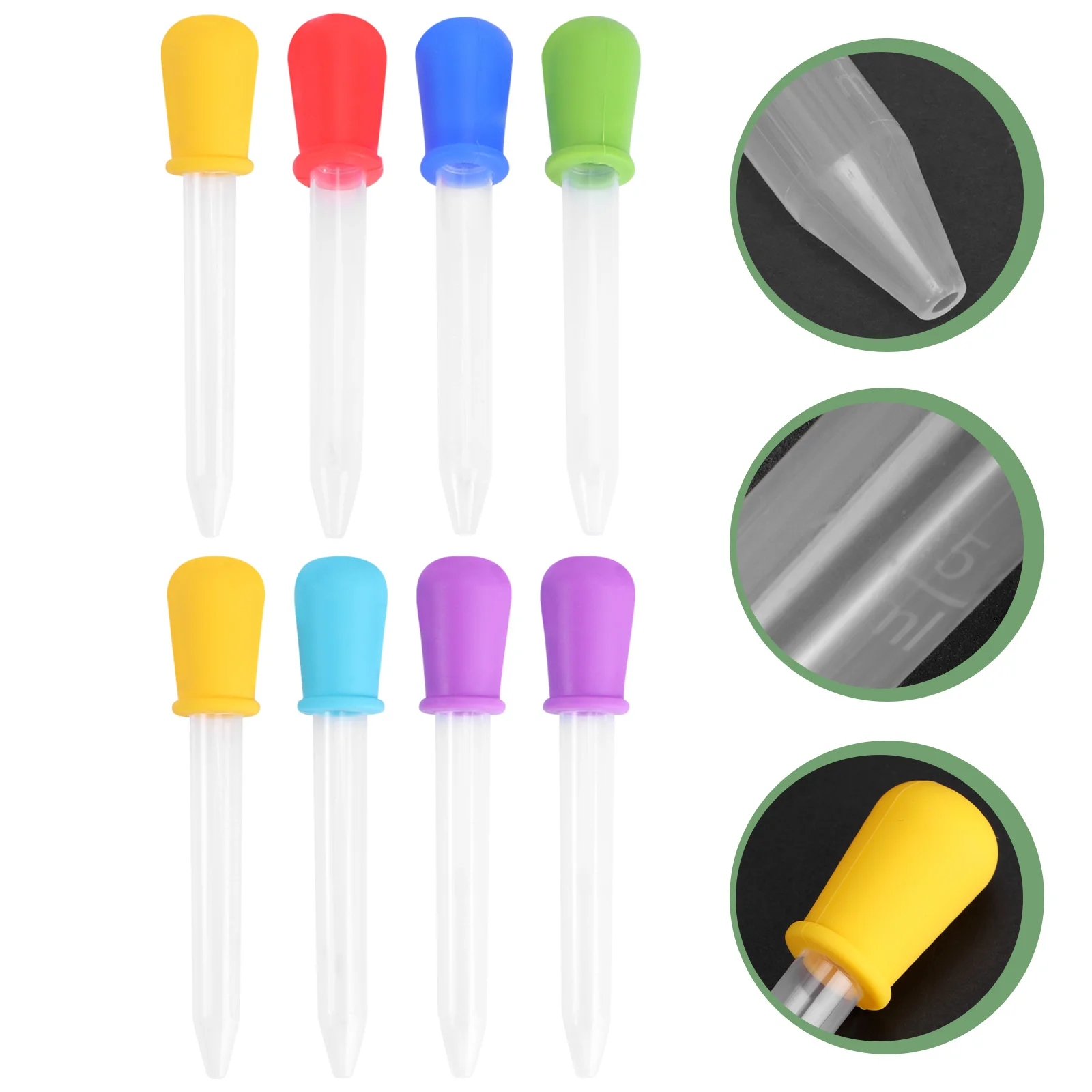 

6/8Pcs Random Eye Dropper Plastic Water Droppers for Kids Candy Maker Droppers Droppers Pipettes Silicone Droppers Eye Droppers