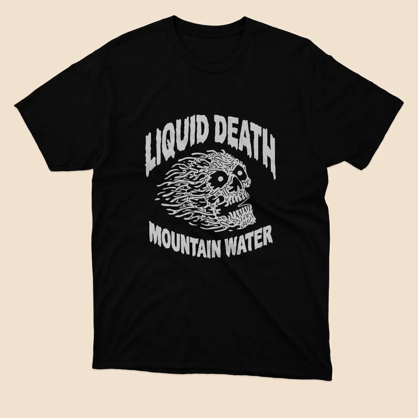 T-Shirt Con Logo Americano Liquid Death Mountain Water Limited Taglia Nera S To3Xl Maniche Lunghe O Corte