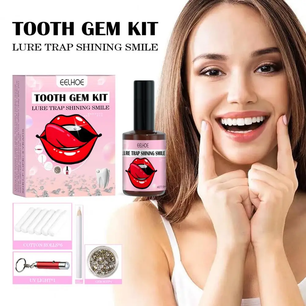 

1 Set Dental Jewelry Safe Portable Decor Lure Trap Shining Smile Tooth Gem Kit Tooth Decoration for Club