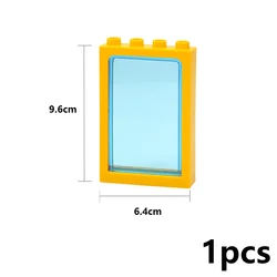 Large Building Blocks Set for Creative Construction: House, Furniture, Wall, Roof, and More (Yellow Window D)
