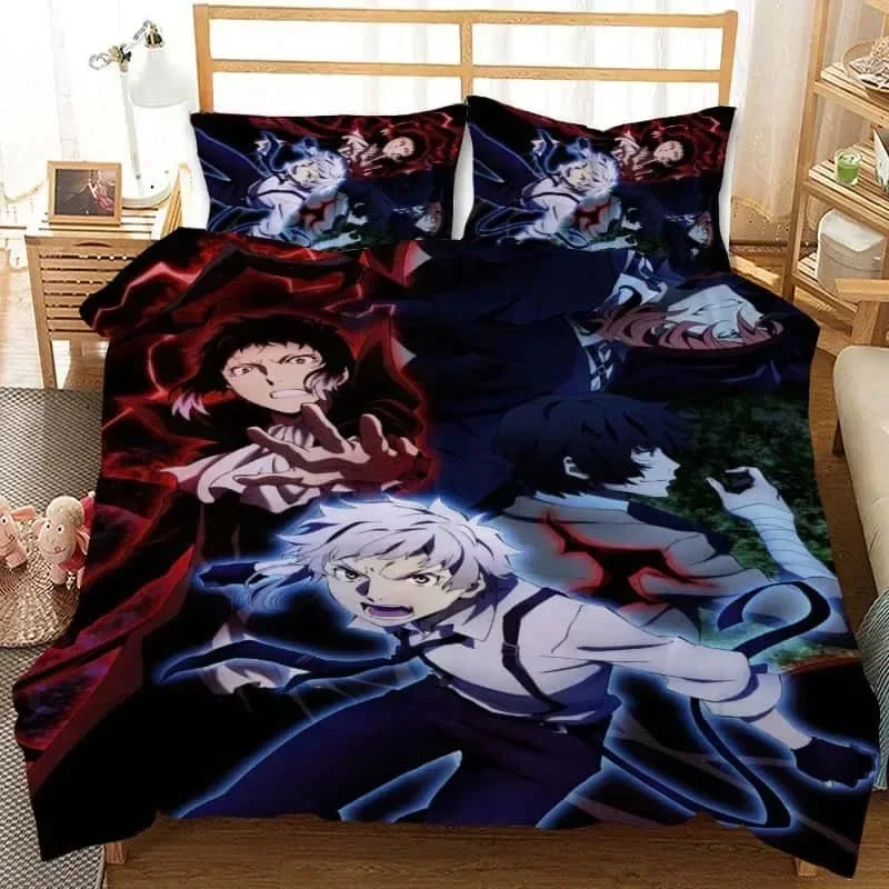 3D Cartoon Duvet Cover Set Bungo Stray Dogs  Tales of the Lost Bedding Sets Comforter Duvet Cover Pillowcase For Home Textiles