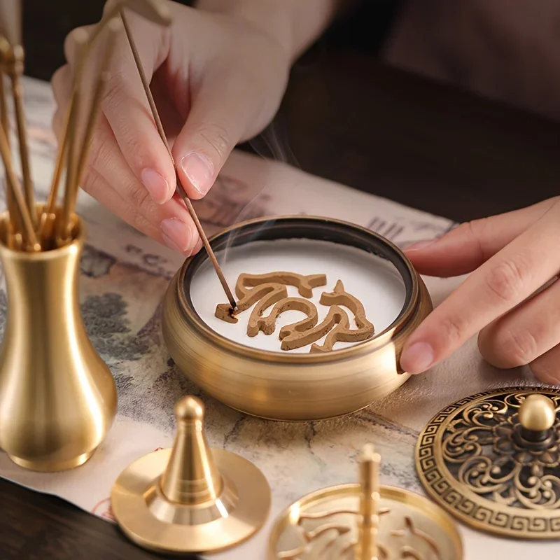 13 Pcs Incense Gift Set, Copper Burner, Aromatherapy Diffuser, Meditation Yoga Relaxation, Home Decor Spiritual Gift Set
