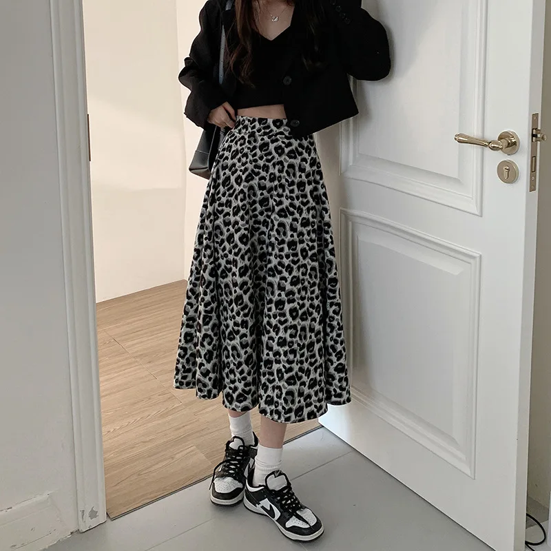 

Women's Long Skirt Elegant High Waist Skirts Sexy Leopard Print Maxi Skirts Celmia Fashion Elastic Party Skirt OL Casual Buttoms
