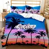 Hawaiian Summer Beach Duvet Cover Exotic Tropical Seascape Bedding Set Microfiber Palm Trees Comforter Cover For Kids Adult Room 2