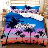 Hawaiian Summer Beach Duvet Cover Exotic Tropical Seascape Bedding Set Microfiber Palm Trees Comforter Cover For Kids Adult Room 2