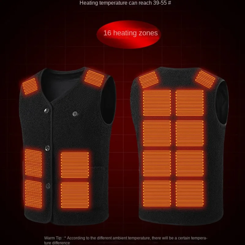 Usb smart heated jacket men women 3-speed adjustable temperature self-heating vest electric waistcoat sleeveless heating jacket