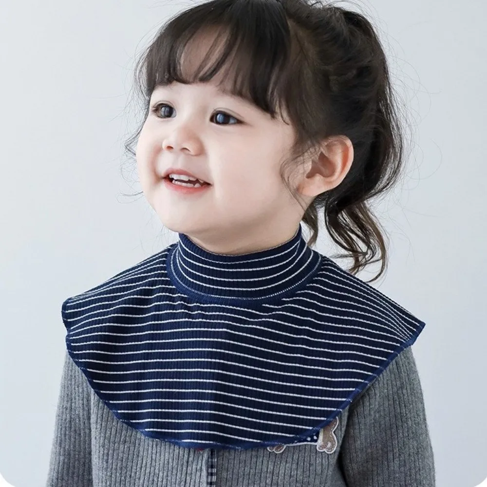 새로운 스트라이프 숄 따뜻한 탈부착 가능한 하이 칼라 튜브 스카프 소녀용