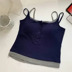 Breathable Quick - Dry Yoga Tank with Built - In Push - Up Bra Pads - XL (Dark blue)
