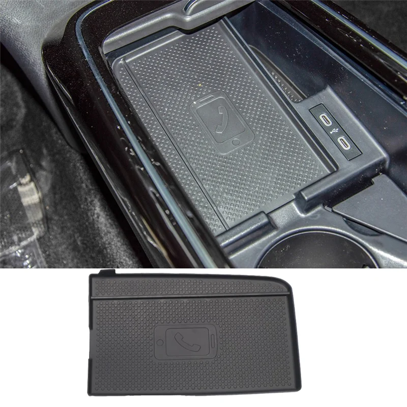 ABMA-무선 충전 고무 매트 보관함 무선 충전 고무 매트 VW ID4X용, 무선 충전 고무 매트 보관함