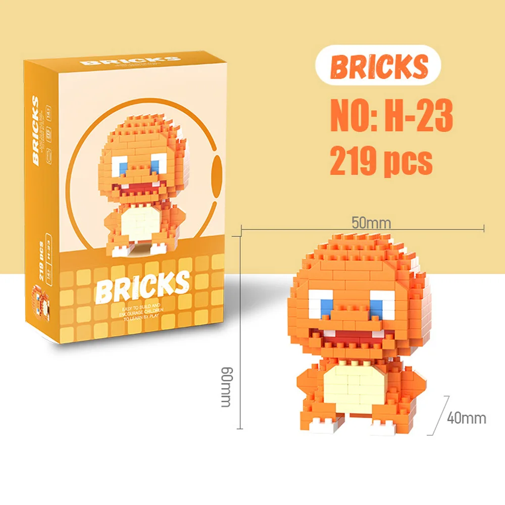 Pokemon Anime-Figur Mikro-Bausteine Pikachu Eevee Charizard Mini-Partikel-Bausteine Sammlerstück Desktop-Ornament Geschenkidee – Detail 12