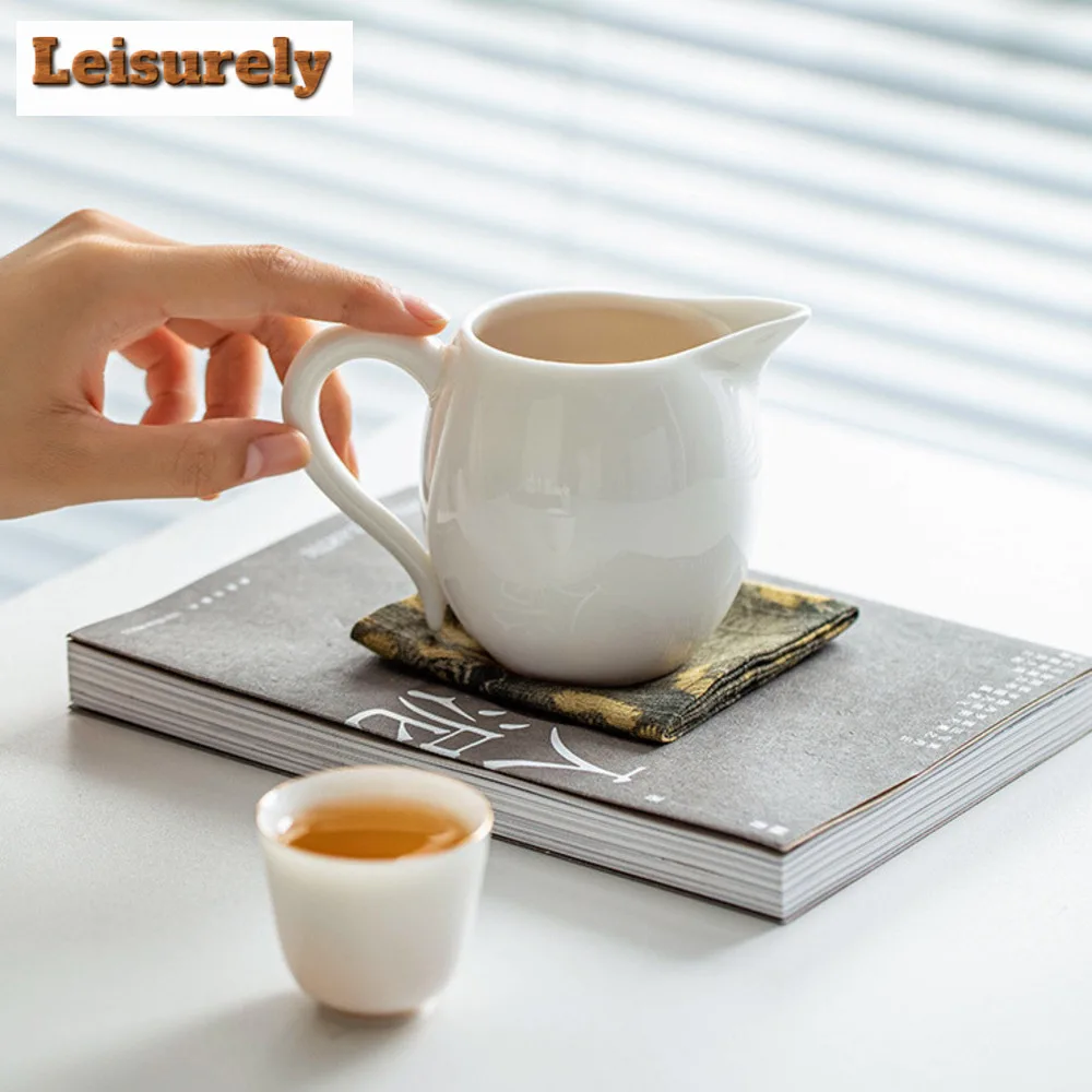 Dehua Sheep Fat Jade White Porcelain Tea Pitcher Antique Gold Painted Cha Hai Justice Cup Kung Fu Tea Tea Services Accessories