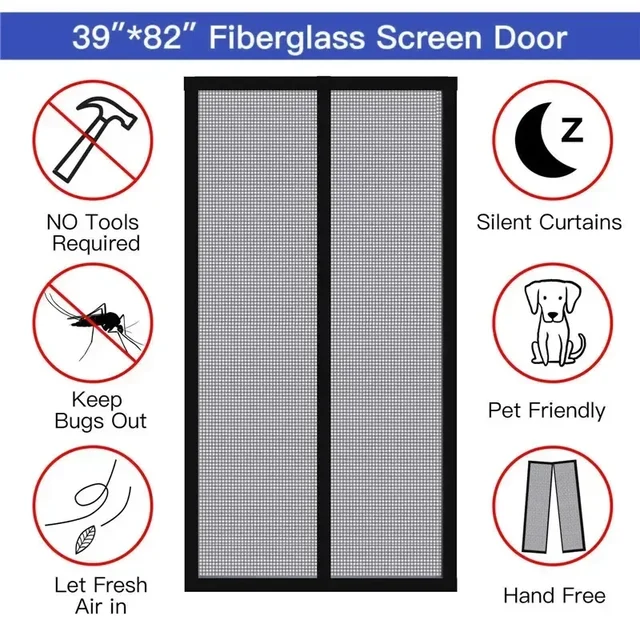 Magnetic Mosquito Net for Window Door Curtain Insect Screen Anti-mosquito Net Curtains Invisible Mesh Protective Shades Home 3