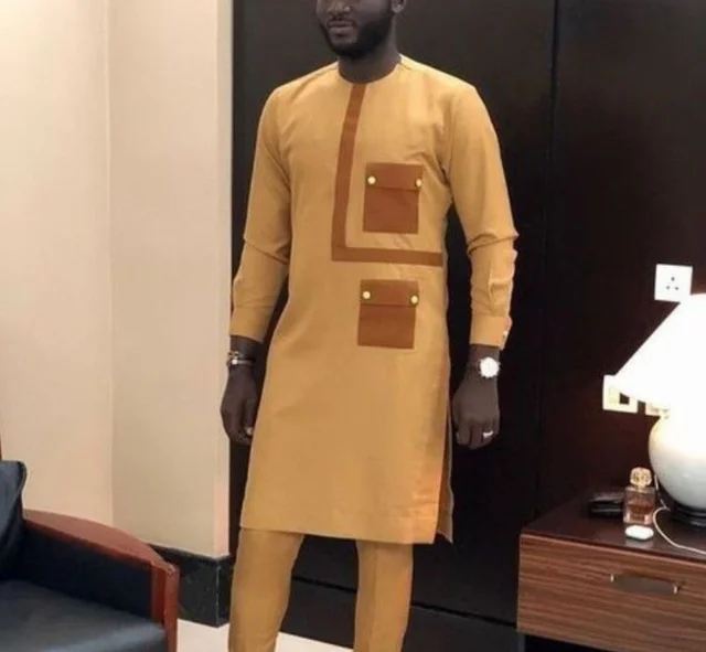 Tejiri Pocket Long Sleeve Dashiki Outfit