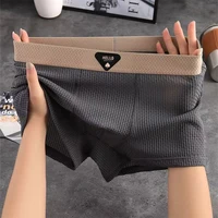 4 pièces Boxer Shorts hommes glace sous-vêtements en soie Cool mince caleçon respirant Sexy culotte U convexe Lingerie grande taille L-6XL 5