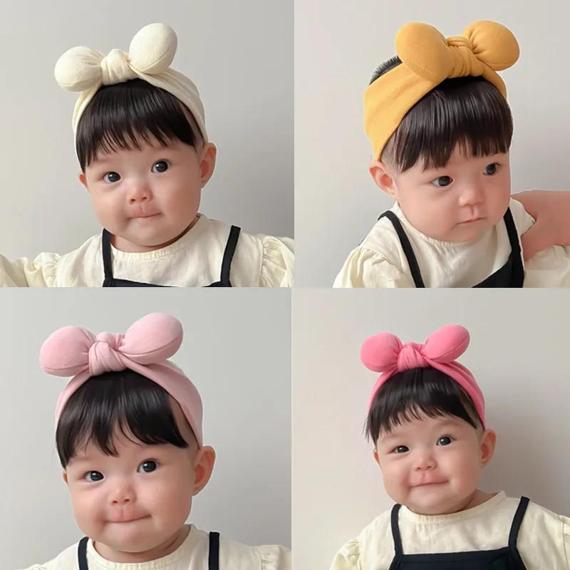 Fashion Cute Baby Girl Hair Wig Headband Children Girls Bow Wig Hairband Newborn Toddlers New Year Christmas Cosplay Headwear