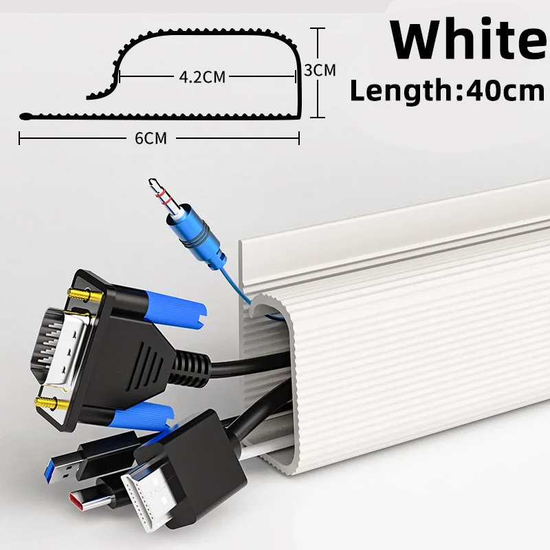 Home Office Under Desk Cable Management Kit - Cord Organizer Solution