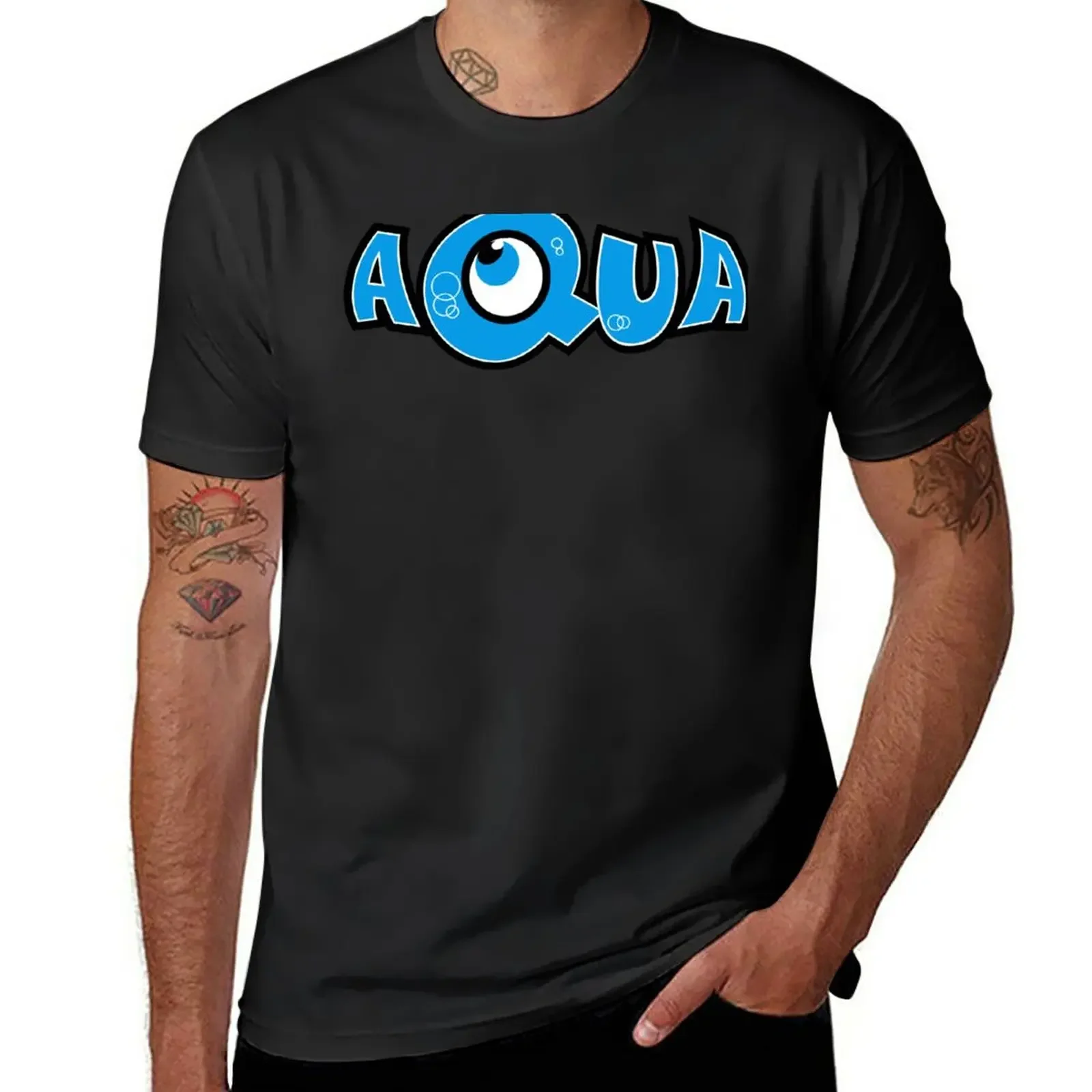 

Aqua - Band Logo T-Shirt anime clothes aesthetic clothes mens plain t shirts