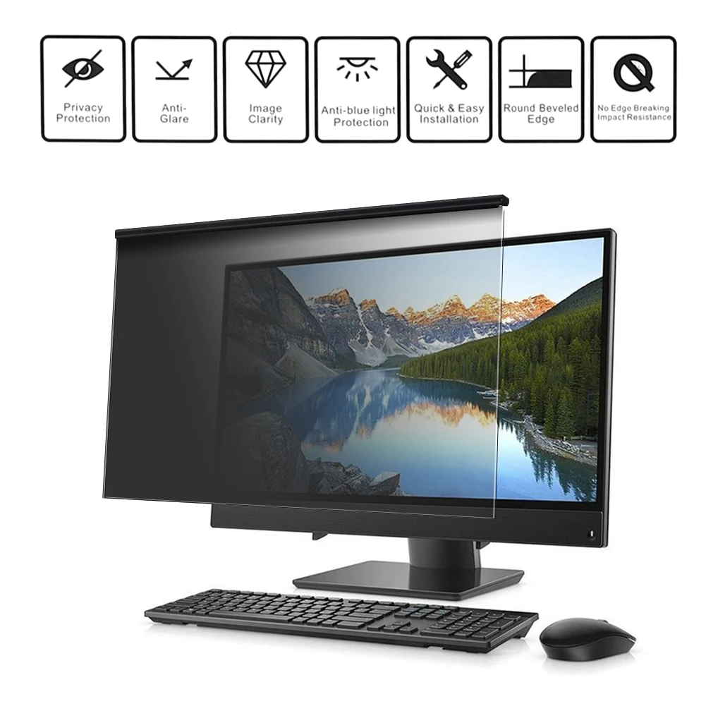 24 Inch 16:9 Aspect Ratio Computer Privacy Screen Filter Anti-Blue Light Screen Protector Anti-Scratch Monitor laptop screen protector