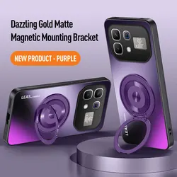 Luxury Matte Rotating Magnetic Phone Case with Shockproof & Anti - Fingerprint Features for Infinix Note 60 (Purple With stand)