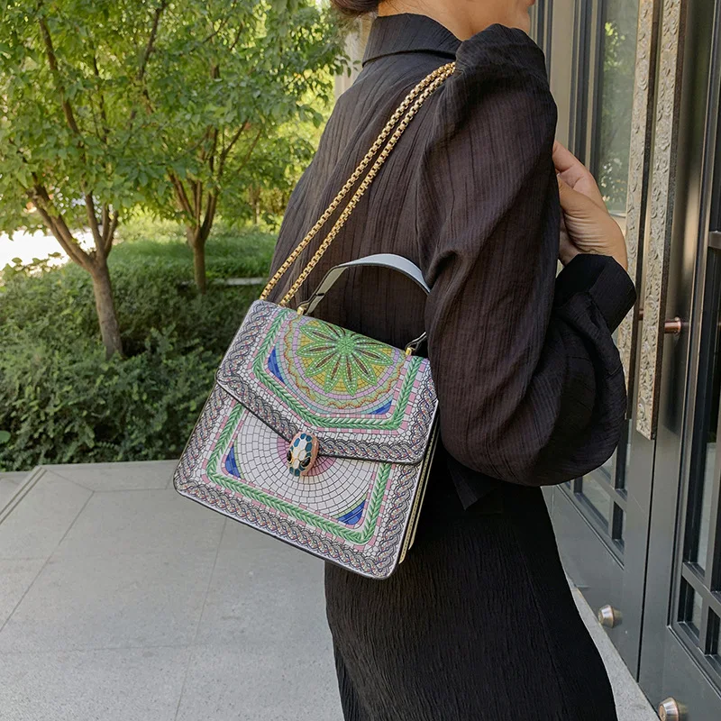 

2024 Women's Fashion Handbag Girls Summer Chain Single Shoulder Crossbody Bag