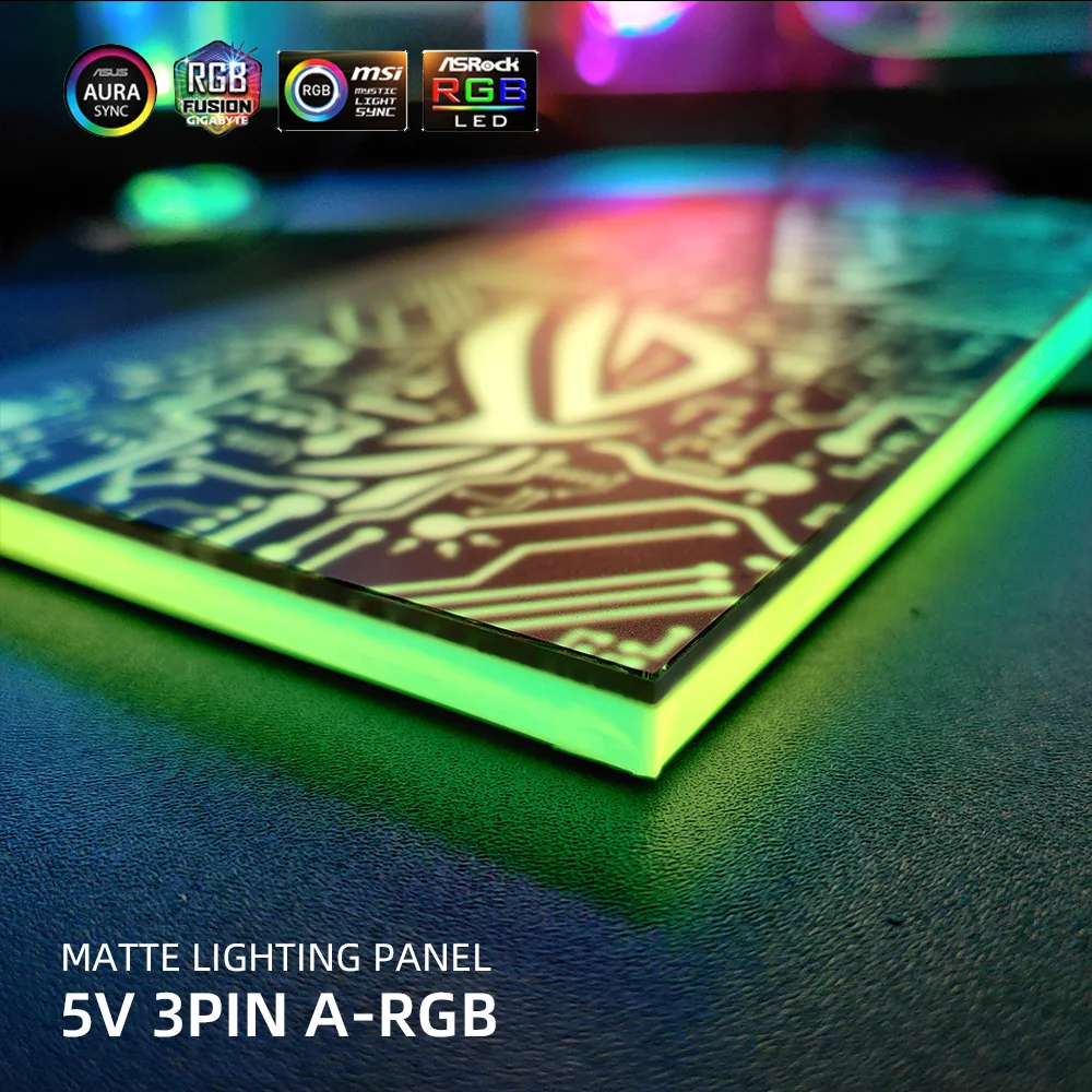 무광 조명 패널 프로스트 페인팅 슈라우드 ARGB GPU 백플레이트, DIY PC 케이스, 맞춤형 MOD 플레이트, 아우라 싱크 카비넷 커버, 5V