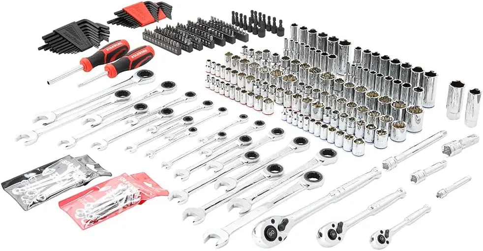 303-Piece Mechanics Tool Set and Socket Set Universal toolbox High quality chrome vanadium steel tools durable 3