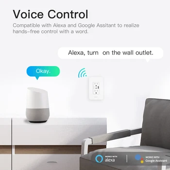 WiFi Smart Power Wall Socket with Type C And USB Dual Outlet Plug Power Outlets Support Alexa Google Home 5