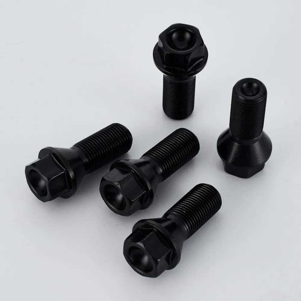 Auto Fasteners Auto Accessories M12 X 1.5 Black Whee Bolts for BMW 36136781150 Wheel Lug Bolt for BMW X1 Z4 E46 E90 E39 E60 E53 325i 650Ci hex 17mm
