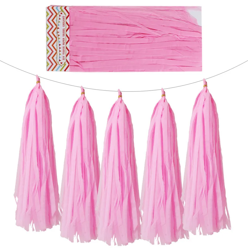 Dusty Rose and Kraft Paper Tassel Garland