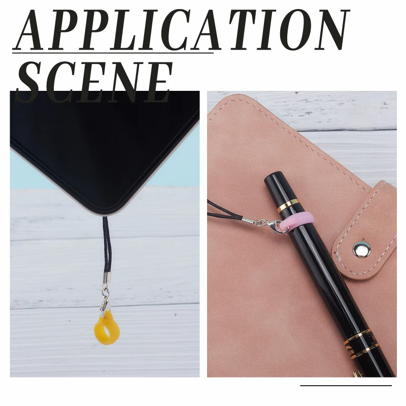 Anti-Lost Silicone Rubber Rings Holder 24PCS 6 Colors Multipurpose Adjustable Cases Necklace Lanyard Replacement Pendant silicone rings