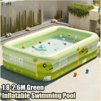 Piscine gonflable pour enfants en PVC de 2,1 à 2,6 m, mignonne, pour la cour, la maison, l'extérieur, grande piscine pour la famille, bain pour bébé, baignoire intérieure 1