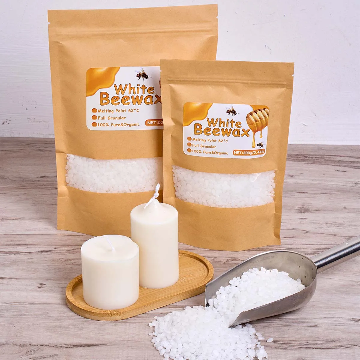 Pure White Beeswax Granules 4