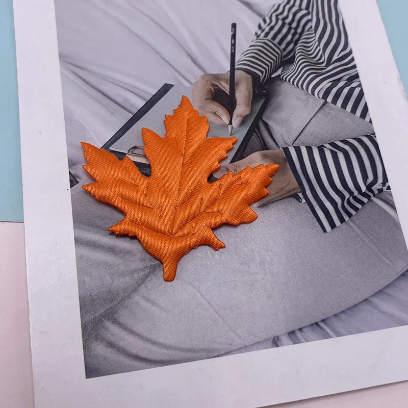 60Pcs 5CM Maple Leaf Applikationen Für DIY Handgemachte Kinder Haar Clip Und Spielzeug Bekleidungs Zubehör Patch – Detail 7