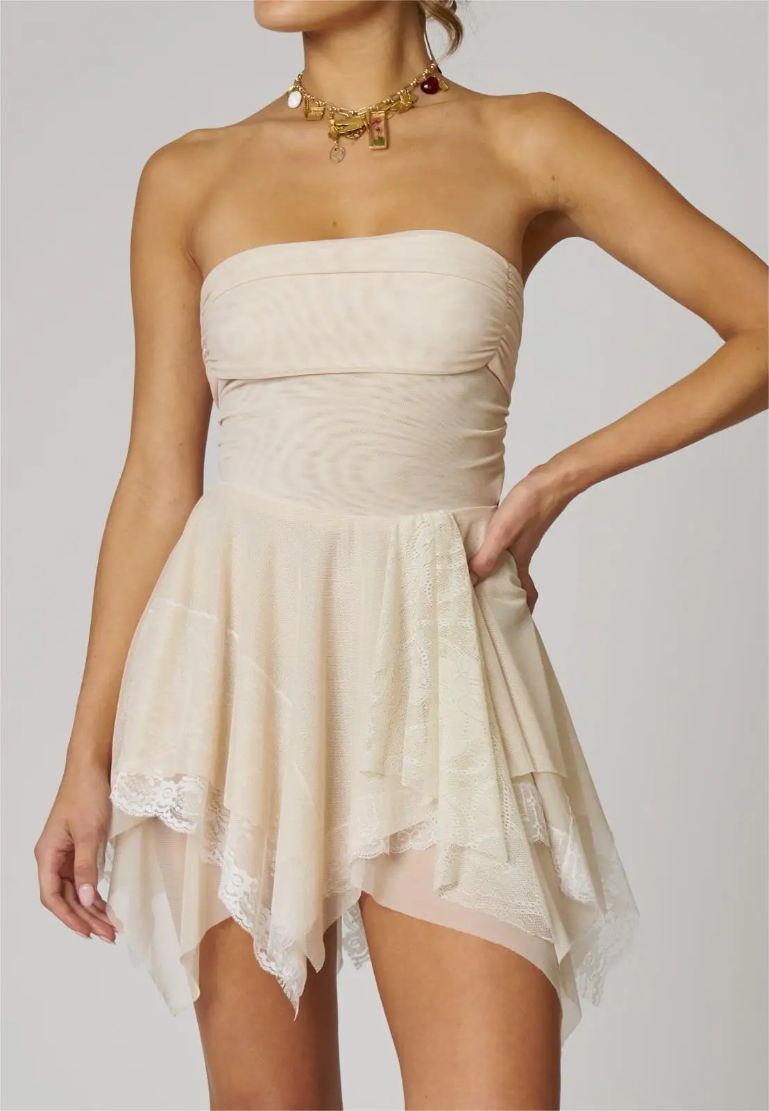 

New Fashion Womens Strapless Dress Summer Irregular Hem Backless Party Dress Suitable For Cocktail Beach Club Streetwear