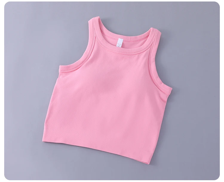 Women's Pink Vest with Chest Pad for Comfortable Flexibility for Breathable Vest Women's Soft Vest Exposed Navel